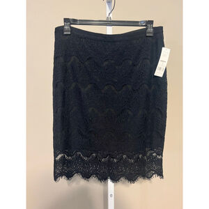 Women's ELLE Black Lace Pencil Skirt Size 14